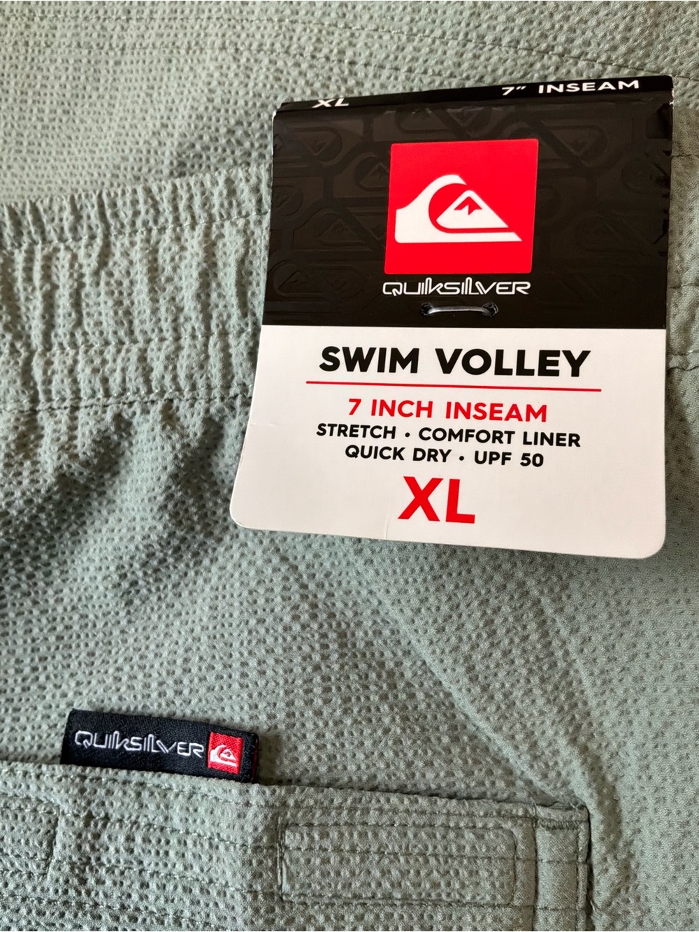 New Quicksilver Men's Swim Trunks Board Shorts lily pad 7” Sz XL lined - Picture 2 of 8